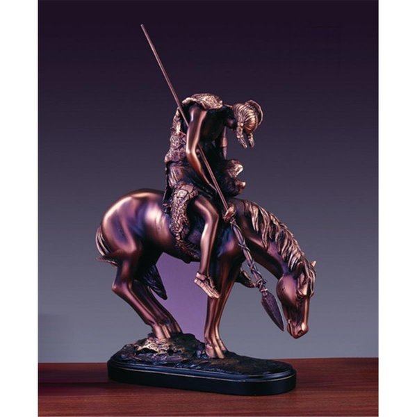 Marian Imports Marian Imports F54024 Indian Rider Bronze Plated Resin Sculpture 54024
